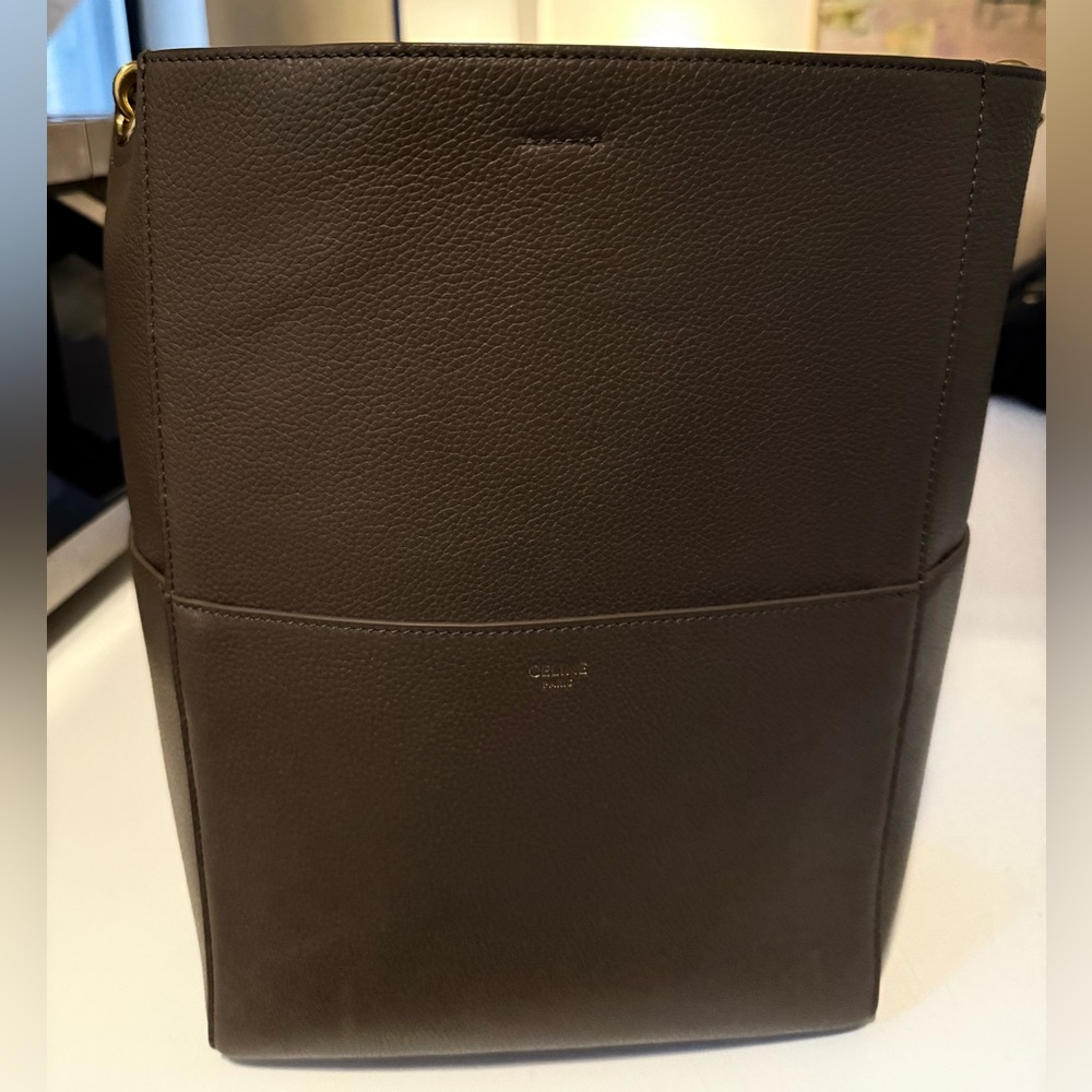 Celine Taupe Leather  Handbag
